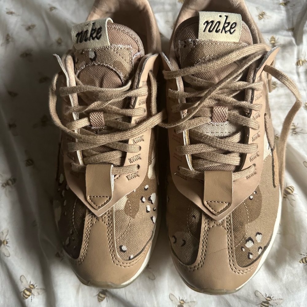 Nike Tan Sneakers with Cream Accents